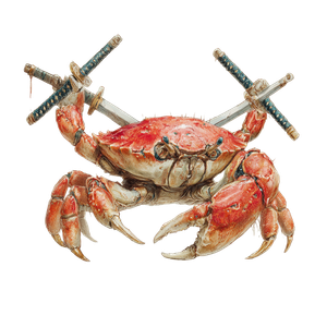 Crab With Nunchucks V2 Vinyl Car Decal Sticker – Waterproof & UV-Resistant 3.4133333333333336"