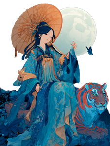 Mystical Hanfu Lady V2 Vinyl Car Decal Sticker – Waterproof & UV-Resistant 8.213333333333333"