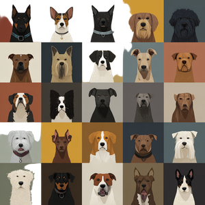 Diverse Dog Portraits Vinyl Car Decal Sticker – Waterproof & UV-Resistant 3.4133333333333336"