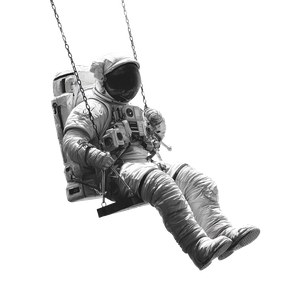Astronaut On Swing V2 Vinyl Car Decal Sticker – Waterproof & UV-Resistant 3.4133333333333336"