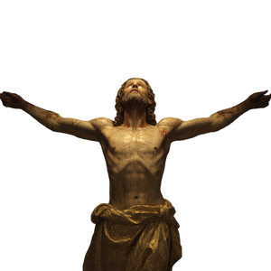 Golden Christ Crucifixion Vinyl Car Decal Sticker – Waterproof & UV-Resistant 3.4133333333333336"
