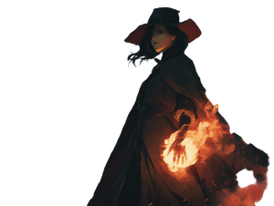 Pyromancer Witch Vinyl Car Decal Sticker – Waterproof & UV-Resistant 6.1866666666666665"