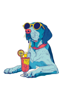 Dogs With Cocktails V2 Vinyl Car Decal Sticker – Waterproof & UV-Resistant 8.6