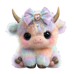 Kawaii Highland Cow V4 Vinyl Car Decal Sticker – Waterproof & UV-Resistant 6.826666666666667"