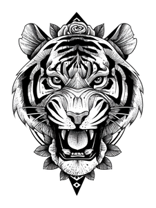 Tiger Portrait V17 Vinyl Car Decal Sticker – Waterproof & UV-Resistant 8.213333333333333"