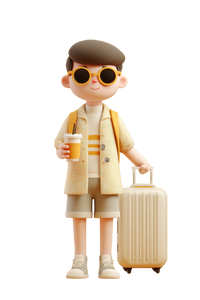 Summer Travel Boy V2 Vinyl Car Decal Sticker – Waterproof & UV-Resistant 4.4