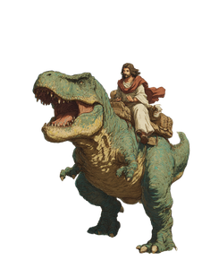 Jesus Dinosaur Ride V2 Vinyl Car Decal Sticker – Waterproof & UV-Resistant 8.213333333333333"