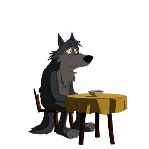 Cartoon Wolf Sitting V2 Vinyl Car Decal Sticker – Waterproof & UV-Resistant 6.826666666666667"