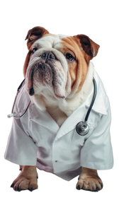 Bulldog Doctor Vinyl Car Decal Sticker – Waterproof & UV-Resistant 4.8533333333333335"