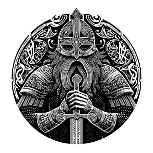 Odin Linocut V3 Vinyl Car Decal Sticker – Waterproof & UV-Resistant 3.4133333333333336"