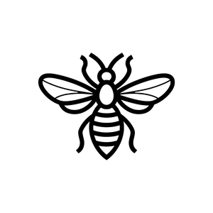 Simple Bee Icon Vinyl Car Decal Sticker – Waterproof & UV-Resistant 3.4133333333333336"