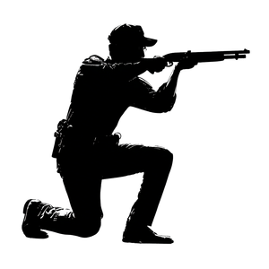Police Officer Silhouette V3 Vinyl Car Decal Sticker – Waterproof & UV-Resistant 3.4133333333333336"