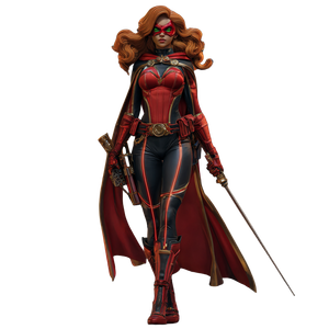 Fiery Red Superheroine V3 Vinyl Car Decal Sticker – Waterproof & UV-Resistant 3.4133333333333336"