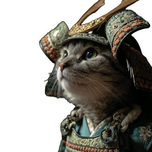 Realistic Cat Samurai V2 Vinyl Car Decal Sticker – Waterproof & UV-Resistant 6.826666666666667"