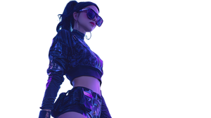 Cyberpunk Girl V74 Vinyl Car Decal Sticker – Waterproof & UV-Resistant 2.72"