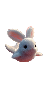 Fluffy Rabbit Whale V2 Vinyl Car Decal Sticker – Waterproof & UV-Resistant 4.8533333333333335"