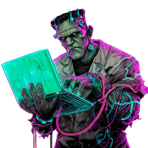 Cyber Frankenstein V2 Vinyl Car Decal Sticker – Waterproof & UV-Resistant 3.4133333333333336"