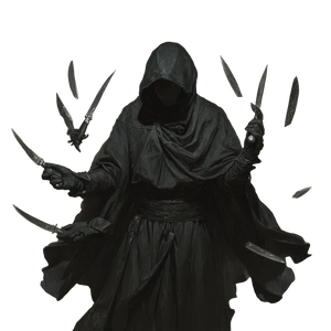 Mysterious Knife Juggler Vinyl Car Decal Sticker – Waterproof & UV-Resistant 3.4133333333333336"