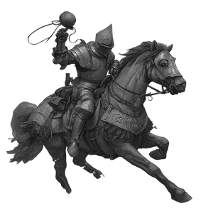 Galloping Medieval Knight V2 Vinyl Car Decal Sticker – Waterproof & UV-Resistant 3.4133333333333336"