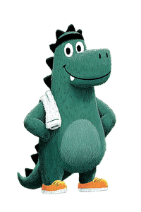 Friendly Dino Mascot Vinyl Car Decal Sticker – Waterproof & UV-Resistant 8.96"