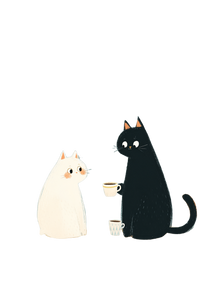 Cats Serving Coffee V3 Vinyl Car Decal Sticker – Waterproof & UV-Resistant 8.746666666666666"