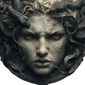 Gorgon Medusa Portrait V2 Vinyl Car Decal Sticker – Waterproof & UV-Resistant 3.4133333333333336"