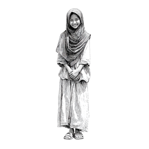 Indonesian Teen Girl Vinyl Car Decal Sticker – Waterproof & UV-Resistant 3.4133333333333336"
