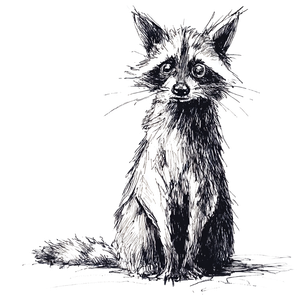 Deadpan Raccoon Sketch V3 Vinyl Car Decal Sticker – Waterproof & UV-Resistant 6.826666666666667"