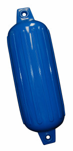 Taylor Made BoatGuard  Ribbed Boat Fender | 8 Inch Diameter x 26 Inch | Blue Vinyl | Needle Type Valve | Inflatable Cylindrical Shape