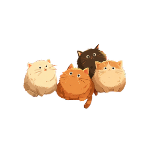 Chubby Anime Kittens V3 Vinyl Car Decal Sticker – Waterproof & UV-Resistant 3.4133333333333336"