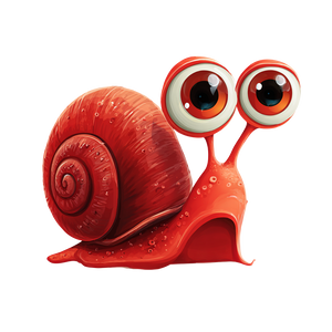 Red Cartoon Snail V3 Vinyl Car Decal Sticker – Waterproof & UV-Resistant 3.4133333333333336"