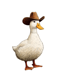 Cowboy Duck V4 Vinyl Car Decal Sticker – Waterproof & UV-Resistant 4.213333333333333"