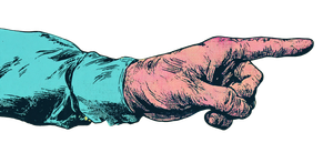 Retro Comic Hand V2 Vinyl Car Decal Sticker – Waterproof & UV-Resistant 5.12"