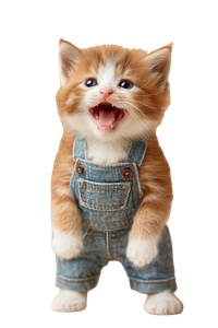 Kitten In Overalls V2 Vinyl Car Decal Sticker – Waterproof & UV-Resistant 4.4