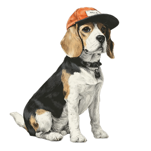 Beagle In Cap V2 Vinyl Car Decal Sticker – Waterproof & UV-Resistant 3.4133333333333336"