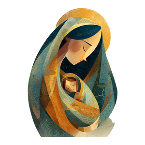 Pregnant Mary Illustration Vinyl Car Decal Sticker – Waterproof & UV-Resistant 3.4133333333333336"