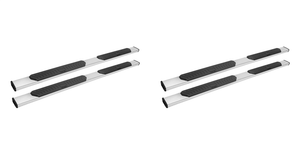 2x GMC Canyon/Colorado Nerf Bar | R5 Series, 5" Oval Straight, Polished Stainless Steel, With Step Pads | Mount Kit Included