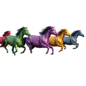 Rainbow Horses Running Vinyl Car Decal Sticker – Waterproof & UV-Resistant 3.4133333333333336"