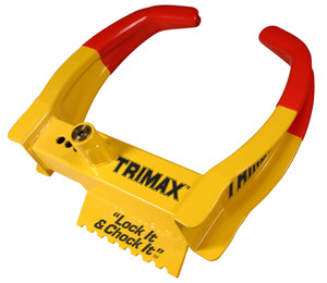 Heavy-Duty Trailer Wheel Lock | Fits Various Tire Sizes | Yellow & Red Steel | Lifetime Warranty