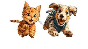 Kitten And Puppy Play V2 Vinyl Car Decal Sticker – Waterproof & UV-Resistant 5.4