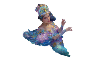 Ornamental Mermaid Painting V2 Vinyl Car Decal Sticker – Waterproof & UV-Resistant 2.986666666666667"