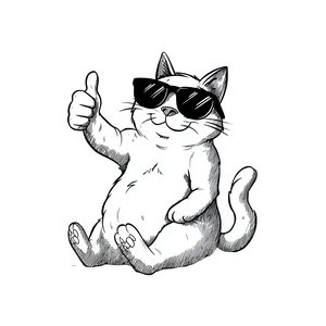 Cool Cat Sticker V2 Vinyl Car Decal Sticker – Waterproof & UV-Resistant 3.4133333333333336"