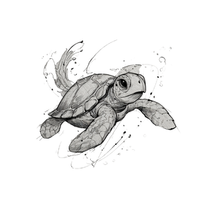 Cute Swimming Turtle V4 Vinyl Car Decal Sticker – Waterproof & UV-Resistant 3.4133333333333336"