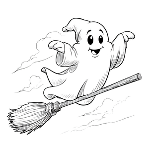 Cartoon Ghost Broomstick V2 Vinyl Car Decal Sticker – Waterproof & UV-Resistant 6.826666666666667"