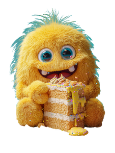 Fluffy Cake Monster V2 Vinyl Car Decal Sticker – Waterproof & UV-Resistant 8.213333333333333"