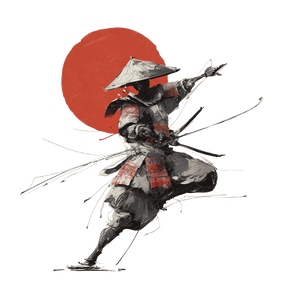 Dancing Samurai V3 Vinyl Car Decal Sticker – Waterproof & UV-Resistant 3.4133333333333336"