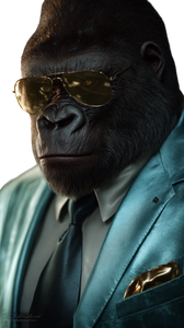 Anthropomorphic Gorilla Portrait V2 Vinyl Car Decal Sticker – Waterproof & UV-Resistant 9.706666666666667"