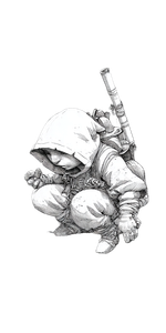 Hooded Halfling Adventurer V2 Vinyl Car Decal Sticker – Waterproof & UV-Resistant 5.12"