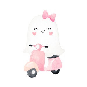 Kawaii Ghost Scooter Vinyl Car Decal Sticker – Waterproof & UV-Resistant 6.826666666666667"