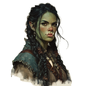 Female Orc Portrait V3 Vinyl Car Decal Sticker – Waterproof & UV-Resistant 3.4133333333333336"